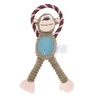 Imagem de Naroote Brinquedo de Pelúcia para Cães, Brinquedo Macio e Estridente para Animais de Estimação Com Barulho Embutido e Material Lavável, para Cães Pequenos e Médios e Viagens (Macaco)