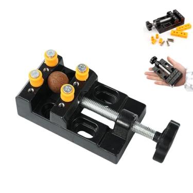 Imagem de Tigbrother Mini torno de bancada pequeno grampo de mesa – ferramenta de reparo de artesanato de hobby de alumínio com faixa de fixação de 0-1,2 polegadas – ideal para joias, fabricação de modelos e