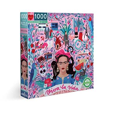 Imagem de eeBoo Viva la Vida-Puzzle 1000 pièces en Carton recyclé Hommage à Frida Kahlo, PZTVLV, Multicolore, QQRQ