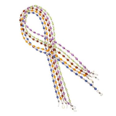 Imagem de Conjunto de 5 correntes de suporte de óculos - Mantenha seus óculos no lugar com elegante colar de contas de acrílico - perfeito para viagens, atividades ao ar livre - 65 cm de comprimento - várias