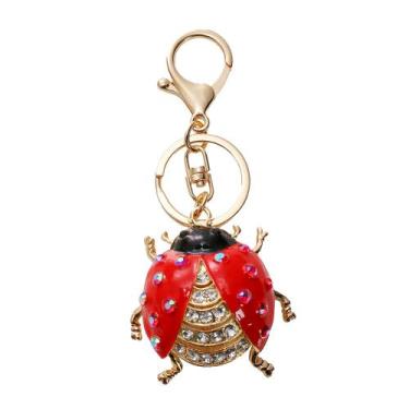 Imagem de Chaveiro Creative Rhinestone Ladybug Red Beetle Design - Yiweisai
