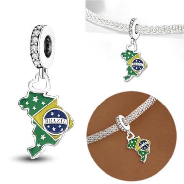 Imagem de 1 peça de berloque de prata elegante para mulheres, faça você mesmo e roupa diária combinando joias decoração presente para mamãe, 25.75*9.8mm, Prata, Sem Pedra Preciosa