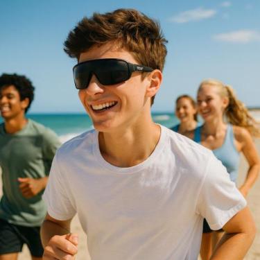 Imagem de Óculos de sol infantil esporte-ciclismo-corrida-surf uv - ALÍKI, Preto