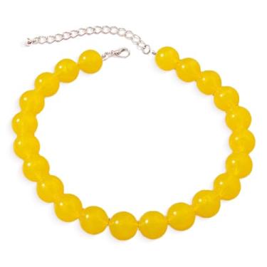 Imagem de Colar grosso com contas vermelhas para mulheres, preto, vermelho, pérola, miçanga, gargantilha ajustável, grande, 16 mm, joia grande, Medium, Liga de aço, Sem Pedra Preciosa