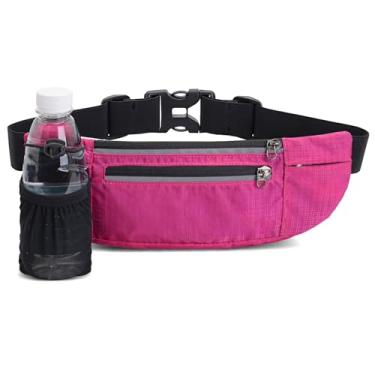 Imagem de Cinto de corrida de hidratação com suporte de garrafa, bolsa esportiva para cintura, ajustável e respirável com bolsos seguros