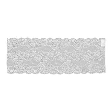 Imagem de Fita de renda larga de nylon macio, alta elasticidade, não irritante, acessórios de roupas para sapatos, chapéus, costura, artesanato diy, 10 jardas (Branca)