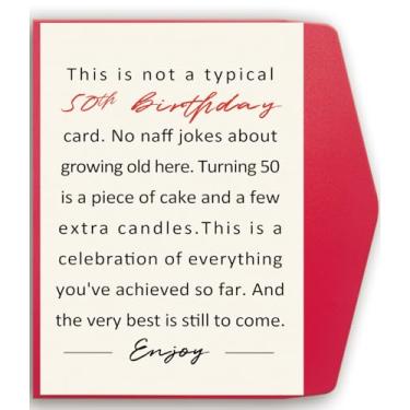 Imagem de Mcduldul Cartão de aniversário de 50 anos | Presentes de feliz aniversário de 50 anos para ele | Decorações exclusivas de aniversário de 50 anos para mulheres e homens casal
