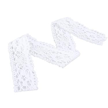 Imagem de Rede de algodão renda guarnição diy fita bordada 10 jardas para cortina roupas toalha de mesa decorações de presente