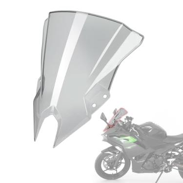 Imagem de GFARDMOTO Para-brisas de motocicleta Carenagem Frontal Para-brisas Defletor de Para-brisas Dupla Bolha Pára-brisas Para-brisas Spoiler Defletor de Ar Compatível com Kawasaki Ninja500/ABS/SE 2024-2025