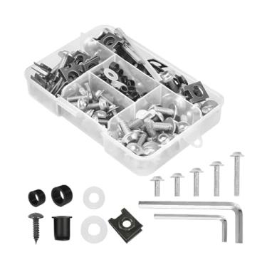 Imagem de Sandfren Kit de parafusos de carenagem de motocicleta, 177 peças M5 M6 parafusos de para-brisa de motocicleta de alumínio com chave inglesa, parafusos de arruela de prendedor de para-brisa, conjunto
