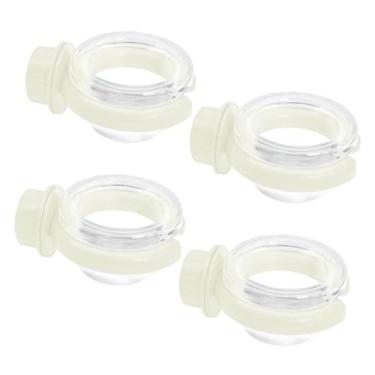 Imagem de Generic Conjunto de 4 bebedouros para pássaros, decoração de jardim, multifuncionais, resistentes, fáceis de limpar, transparentes, acessórios profissionais, Branco