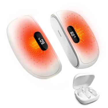 Imagem de JEUXDOS Aquecedores de mãos magnéticos portáteis recarregáveis com base de carregamento, aquecimento rápido, aquecedor de bolso para mulheres e homens, presentes para o Natal, itens essenciais de