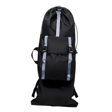 Imagem de oshhni Mochila para skate, mochila de viagem com alças de ombro ajustáveis, suporte para skate, bolsa para transporte de longboard para entusiastas, Azul