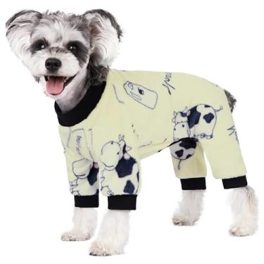 Imagem de Pijama para cães pequenos, macacão de inverno, macacão quente de veludo, bodies para cachorrinhos, roupas de inverno para meninas e meninos para chihuahua, yorkie, xícara de chá, Schnauzer, roupas