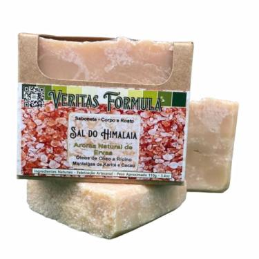Imagem de Sabonete Artesanal de Sal do Himalaia – Com Sal Mineral Natural, Manteigas Nutritivas e Argila Rosa – Esfoliante Suave, Revitalizante e Hidratante – 110g