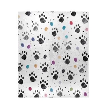Imagem de Blueangle Cobertor com estampa de pata de cachorro super macio e quente, 127 x 152 cm, leve para todas as estações, cobertor aconchegante para cama, sofá, sofá, fácil de cuidar (136)