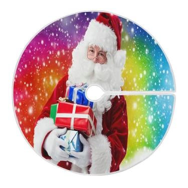 Imagem de SEHANY Saia para árvore de Natal, 122 cm, Papai Noel, vermelha, decoração de árvore de Natal, tapetes para decoração de festa de Natal em casa