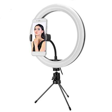 Imagem de SUNGOOYUE Anel de Luz LED, 10 W Regulável Com Controle Remoto, 26 Cm/10,24 Polegadas de Diâmetro, 3 Modos de Cor, Construção Em Metal e ABS, Alimentado por USB, Suporte de tripé de Mesa Portátil