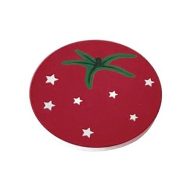 Imagem de SiaBiced Porta-copos de cerâmica natalinos, descanso de copo multiuso de 10 cm, lindo e decorativo para mesa, casa, inverno e áreas externas, em Forma de Tomate