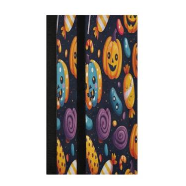 Imagem de STAYTOP 2 peças de capas de maçanetas de geladeira de abóbora e doces de Halloween, capas de maçaneta para geladeira e forno de micro-ondas, mantenha seu aparelho de cozinha limpo de gotejamentos