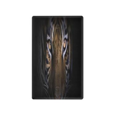 Imagem de Wassud Placa de cobertura para interruptor de luz de tigre preto, 1 capa de tomada em branco, placa de parede, decoração de casa, sala de estar, quarto, decoração