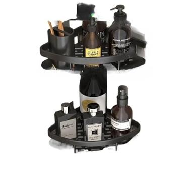 Imagem de Prateleiras Para Casa De Banho Sem Furos, AlumíNio, Suportes Para Casa De Banho E AcessóRios Para Casa De Banho(KIT 2-Triângulo preto)