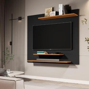 Imagem de Painel De Parede Para TV 42 Com 3 Prateleiras Para Sala Ou Quarto - JM