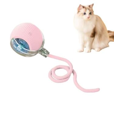 Imagem de Brinquedo Automático para Gato Interativo Elétrico Inteligente - Estimula o Instinto de Caça Liga Desliga Ativação por Ação Três Modos Recarregável Fácil Limpar Super Integrado Rotação Corda Longa Pia