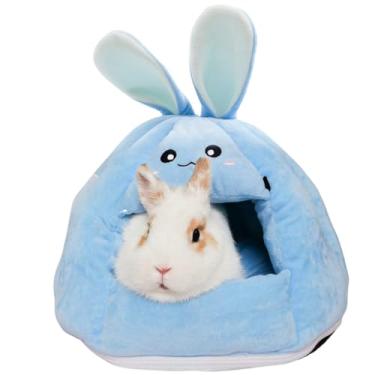 Imagem de Copfeu Cama esconderijo de porquinho-da-índia – Casa pequena para animais de estimação com fundo removível para coelhos, chinchilas, furões – pelúcia grossa, caverna aconchegante e quente, couro fácil