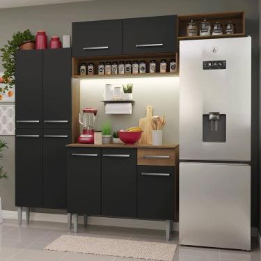 Imagem de Armário de Cozinha Completa 229cm Rustic/Preto Emilly Madesa 18XA