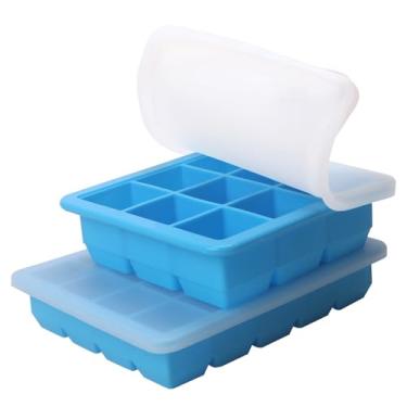 Imagem de 2 colheres de sopa e 1 colher de sopa de moldes de silicone para congelador – perfeitos para armazenar alho, ervas, gengibre, pesto, pasta de tomate, suco de limão, purês de vegetais, purês e muito