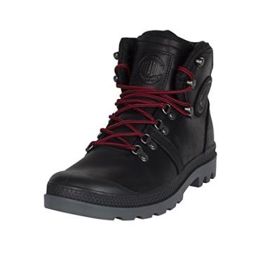 Imagem de Palladium Botas masculinas de lona Pallabrousse, Preto/Vermelho/Castlerock, 10.5