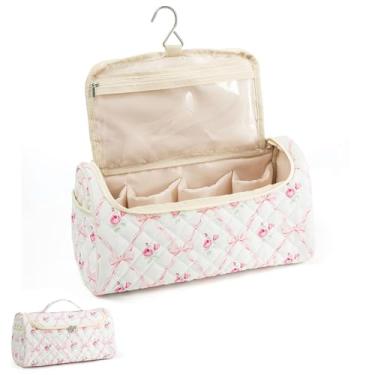 Imagem de idoltimes Bolsa de viagem acolchoada para ferramentas de cabelo, estojo organizador portátil fofo com gancho para pendurar, compatível com o modelador de cabelo Dyson, acessórios para modelador de