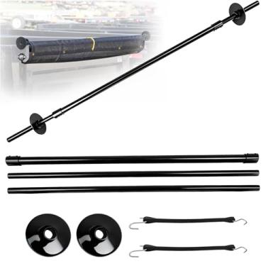 Imagem de Aifukena Barra de retenção de lona resistente - Barra de tração cruzada de arco de retenção de lona, com 2 cordas de borracha, extensível de 180 a 254 cm