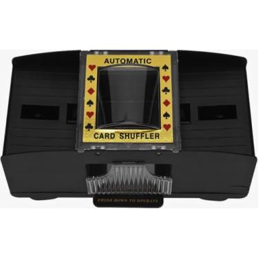 Imagem de Embaralhador de cartas automático elétrico a pilhas, misturados de cartas para jogos de mesa, poker, baralhos, truco, blackjake, uno, automático de até 2 baralhos para crianças, idosos, jovens