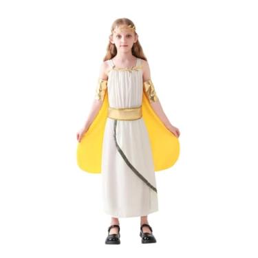 Imagem de Dressy Daisy Girls Ancient Roman Mythology Toga Outfit with Gold Headband & Cape, Greek Goddess Costume for School Play Dress Up, Size 5-7
