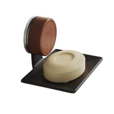 Imagem de Saboneteira para chuveiro, suporte de sabão montado na parede, bandeja de sabão autoadesiva de sucção rotativa portátil para banheiro, cozinha