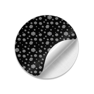 Imagem de Ladrilho Decorativo de Cerâmica Natalino 45cm com Estampa de Flocos de Neve