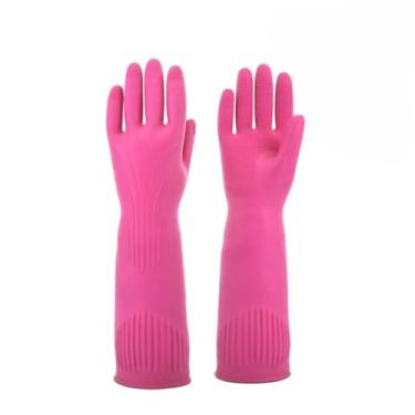 Imagem de KIT 2 PARES LUVA DE LATEX VOLK RANHURADA ROSA MULTIUSO IPERMEAVEL ANTIDERRAPANTE COZINHA LIMPEZA (1,9 (G))