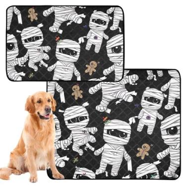 Imagem de Cute Mummies Black White Cats Almofada reutilizável para animais de estimação almofadas de xixi lavável à prova d'água tapete de gaiola de cachorro fofo absorvente almofadas de treinamento para penico