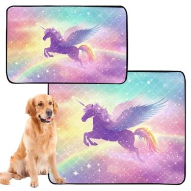 Imagem de TSENQUE Almofadas de xixi laváveis e fofas para cães, à prova d'água, asas de unicórnio majestosas, tapete reutilizável para gatos, filhote de cachorro, tapete absorvente, pequeno x pacote com 3