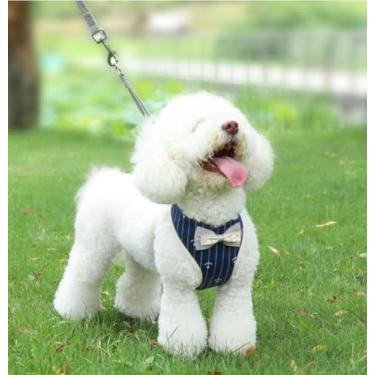 Imagem de Peitoral respirável para gatos com coleira ajustável, design de colete fofo, acessório seguro para caminhada ao ar livre, G