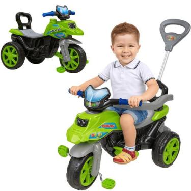 Imagem de Moto Trail Infantil 2 em 1 Maral com Pedal e Empurrador Verde