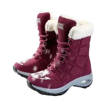 Imagem de Botas Femininas de Inverno - À Prova d'Água, com Forro de Pele e Plata