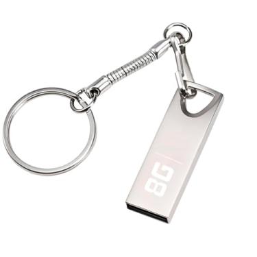 Imagem de Pendrive Prateado Chaveiro 8GB Memory Stick Drive USB