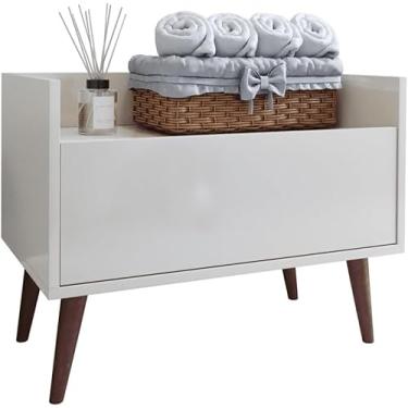 Imagem de Gabinete de Chão Armário Com Porta Multiuso Organizador Pia Banheiro (Off White)