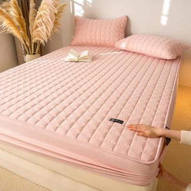 Imagem de Lençol King com elástico, protetor de colchão impermeável, capa de colchão macia, totalmente elástico e lençol de canto embutido para evitar mudanças, para outono e inverno - tipo 10||150 cm x 200 cm