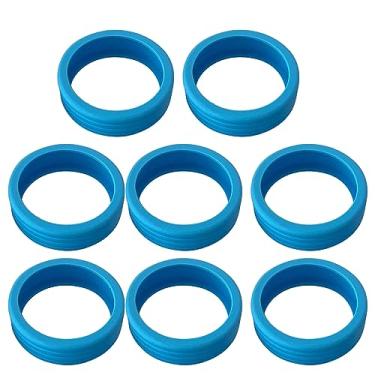 Imagem de Generic As Rodas da Mala de Bagagem Cobrem Proteção Durável Com Rodízio Com Absorção de Choque para Móveis, 8 Peças Com Cancelamento de Ruído, Capas de Silicone para Carrinhos para Viajantes (Azul)