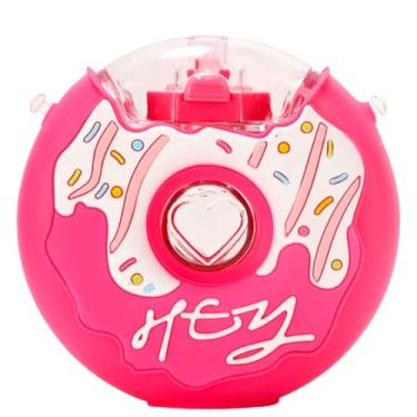 Imagem de Garrafa de Água Infantil em Forma de Donut, Cantil para Crianças, Escolar e Viagens, Design Colorido com Alça (PINK HEI)