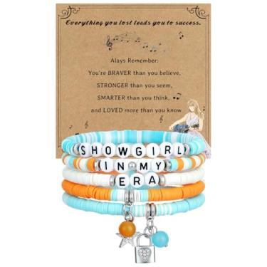 Imagem de liforlove Pulseiras In My Showgirl Era, Lock Star Tour Inspiradas em Concertos, Joias Combinadas para Fãs Presente Feminino, Medium, Cobre, Sem Pedra Preciosa